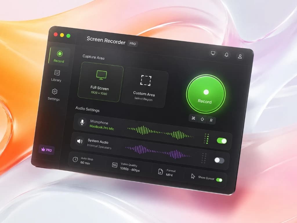 Three-step workflow illustration for recording, editing, and exporting video