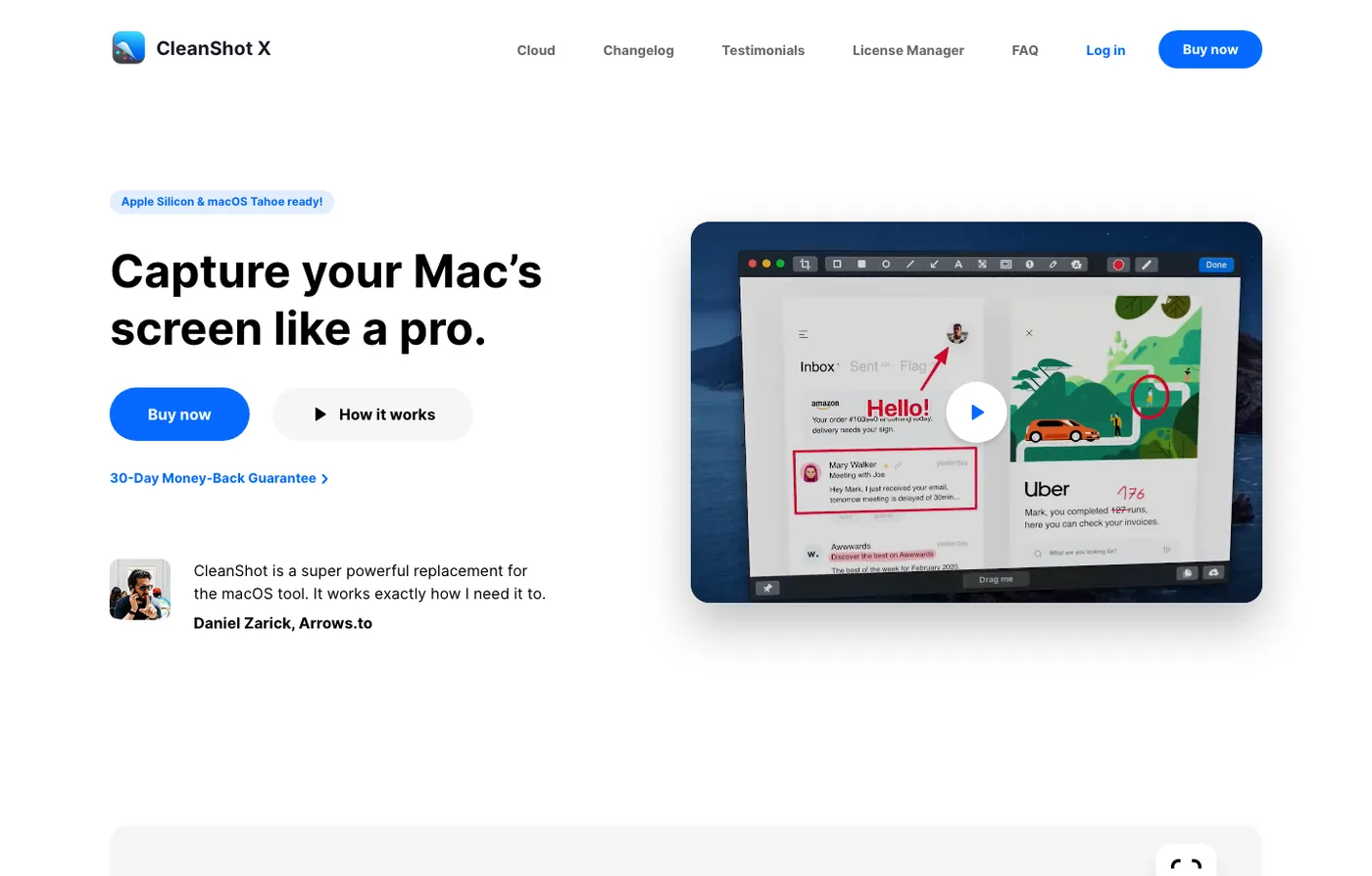 Official CleanShot X page used for Mac screenshot and screen recording context