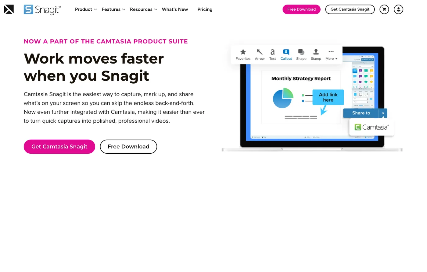 Official TechSmith Snagit page used as the baseline for screenshot and recording intent
