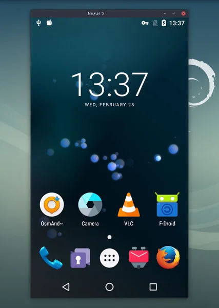 Official scrcpy project screenshot showing an Android device mirrored to a computer