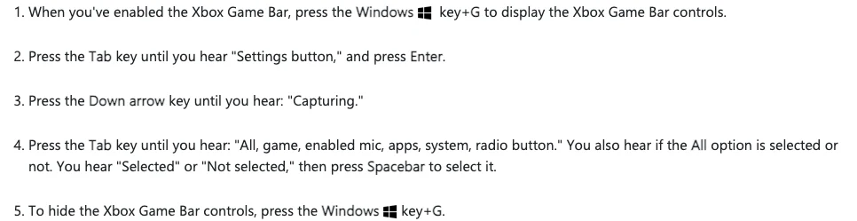 Microsoft Support steps for including system audio in a Windows 11 Xbox Game Bar recording