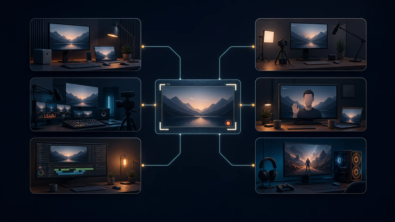 Six screen recording workflows branching from one capture decision